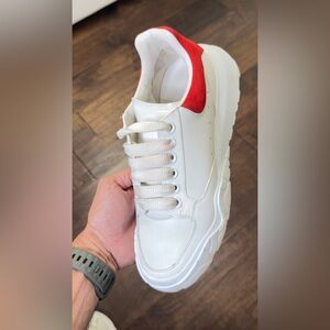 Alexander McQueen White and Red Sneakers